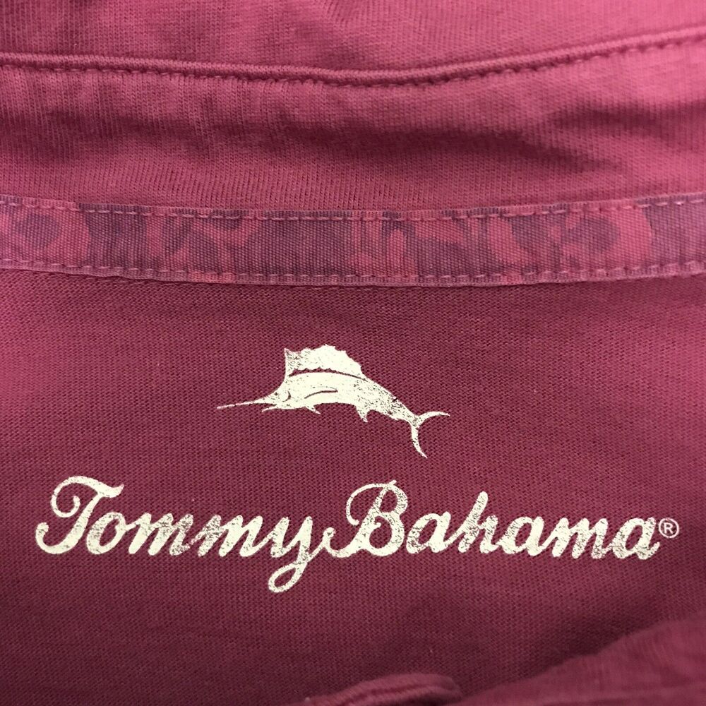 Tommy Bahama 100% Pima Cotton Golf Polo Men's XL Plum 1/4 Button Preppy Shirt